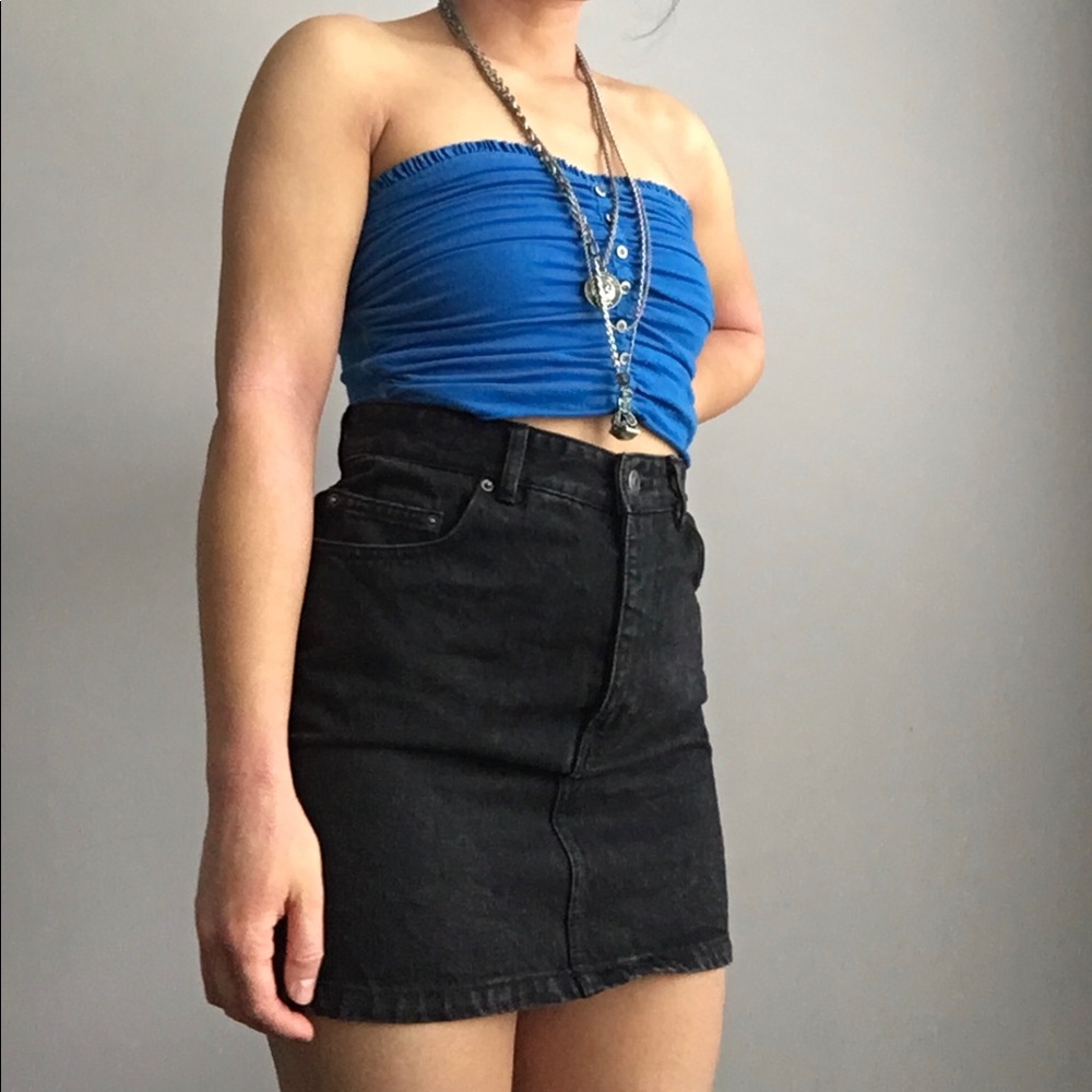 Pull & Bear Black Denim Skirt